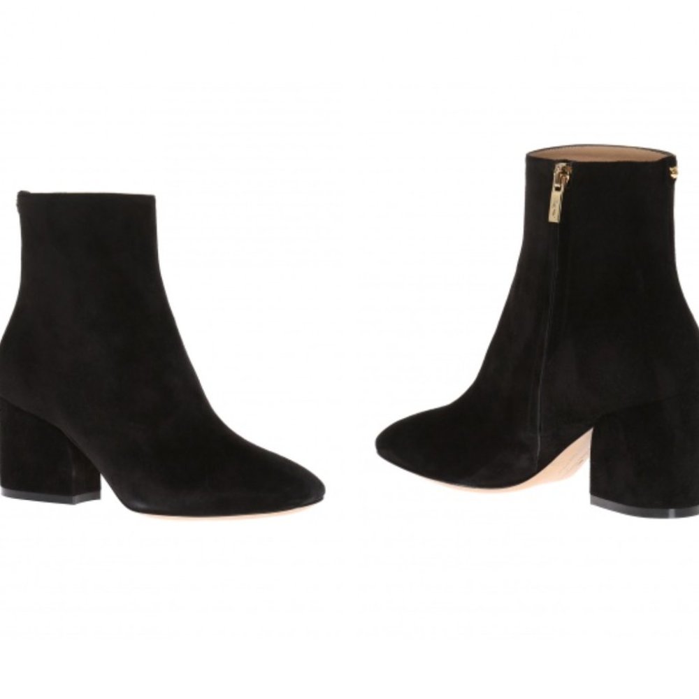 RARE Salvatore Ferragamo Pisa 70 Black Suede Booties, Size 5.5